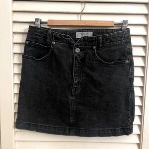 Free People Black Denim Mini Skirt Size 28 Good Used Condition
